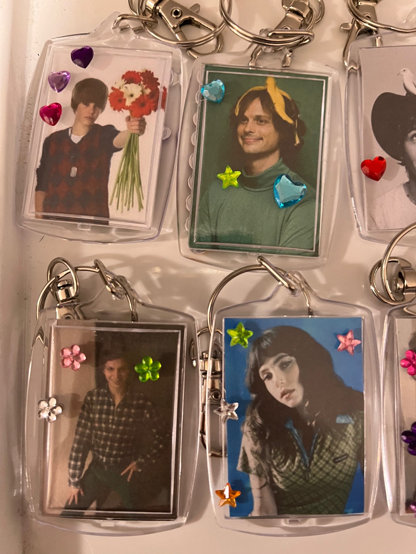 Bedazzled meme keychains