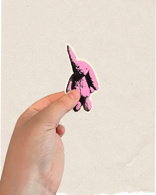 2.5" Pink Bunny Plush Sticker