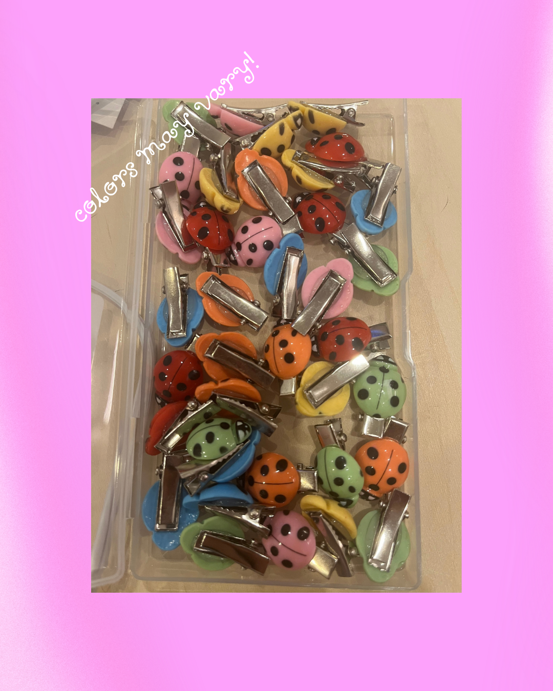 Rainbow Ladybug Barrette Hair Clip