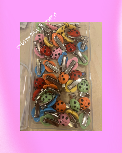 Rainbow Ladybug Barrette Hair Clip