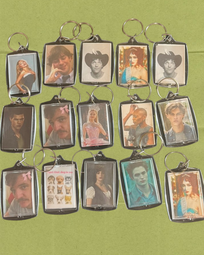Bedazzled meme keychains (customizable!)
