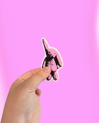2.5" Pink Bunny Plush Sticker