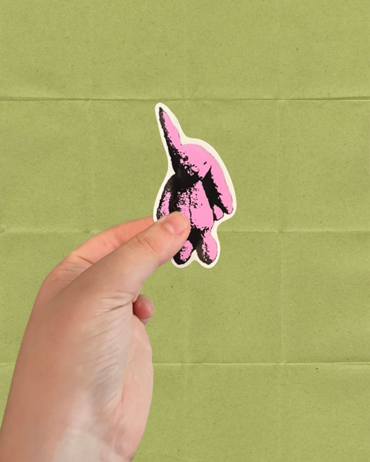 2.5" Pink Bunny Plush Sticker