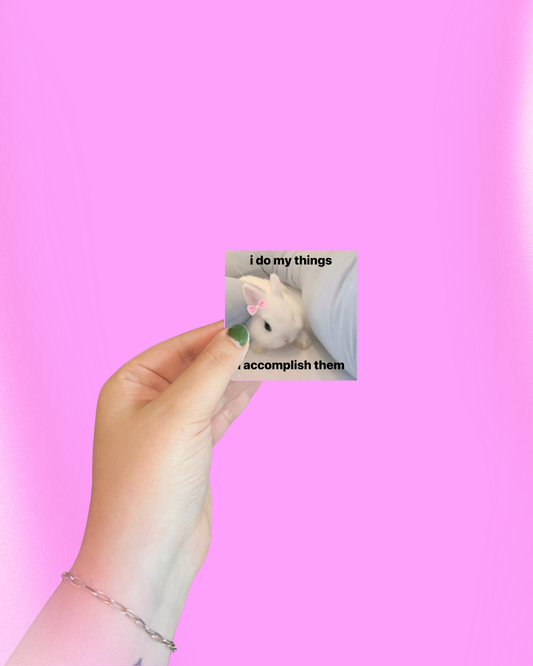 2.5" I Do Things Bunny Sticker