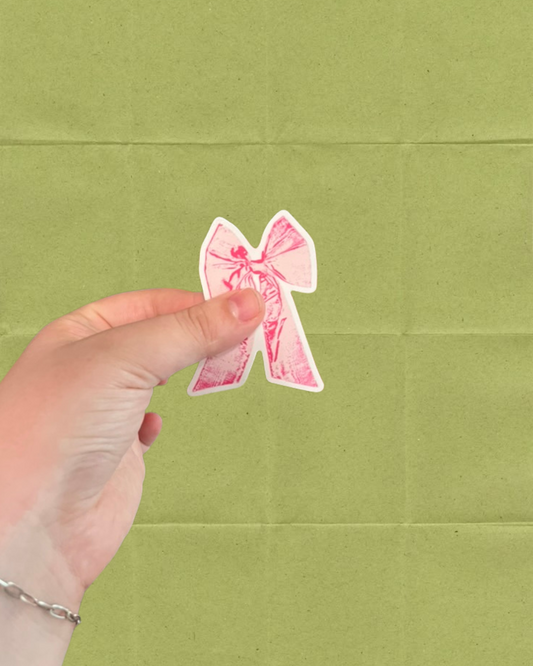 2.5" Pink Bow Sticker