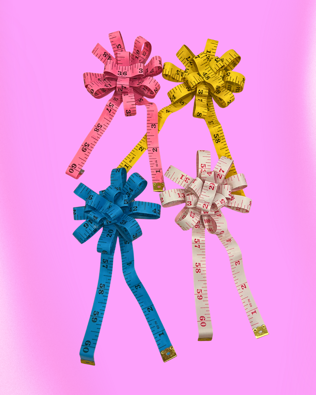 Tape Measure Rosette Bow: Upcycled Retro Vinyl Brooch