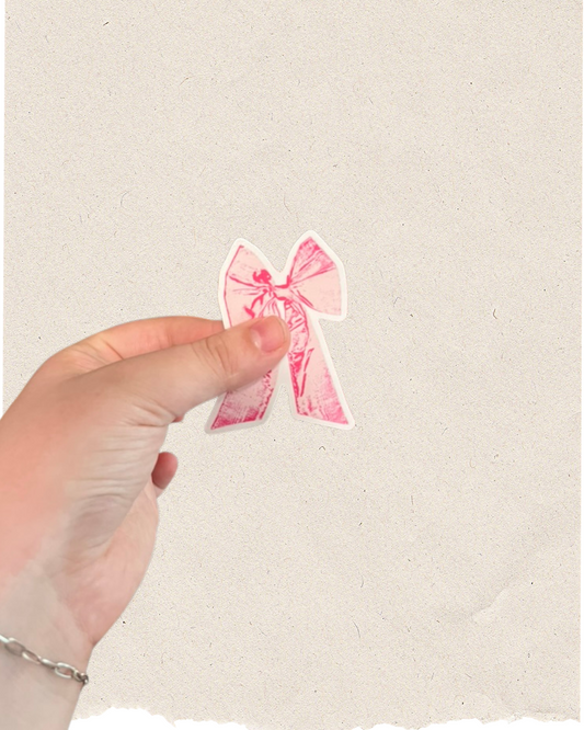 2.5" Pink Bow Sticker
