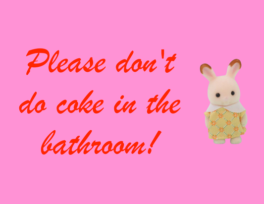 8.5 x 11 Please Don't do Coke in the Bathroom Print