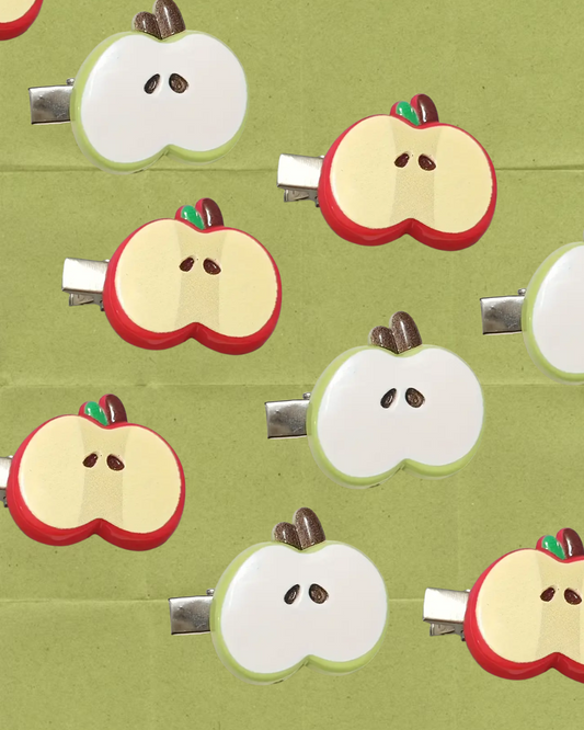 Apple Hair Clip Barrette Set
