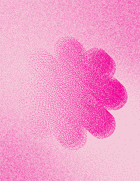Pink Flower Dot print