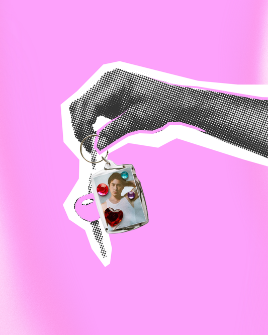 Bedazzled meme keychains (customizable!)