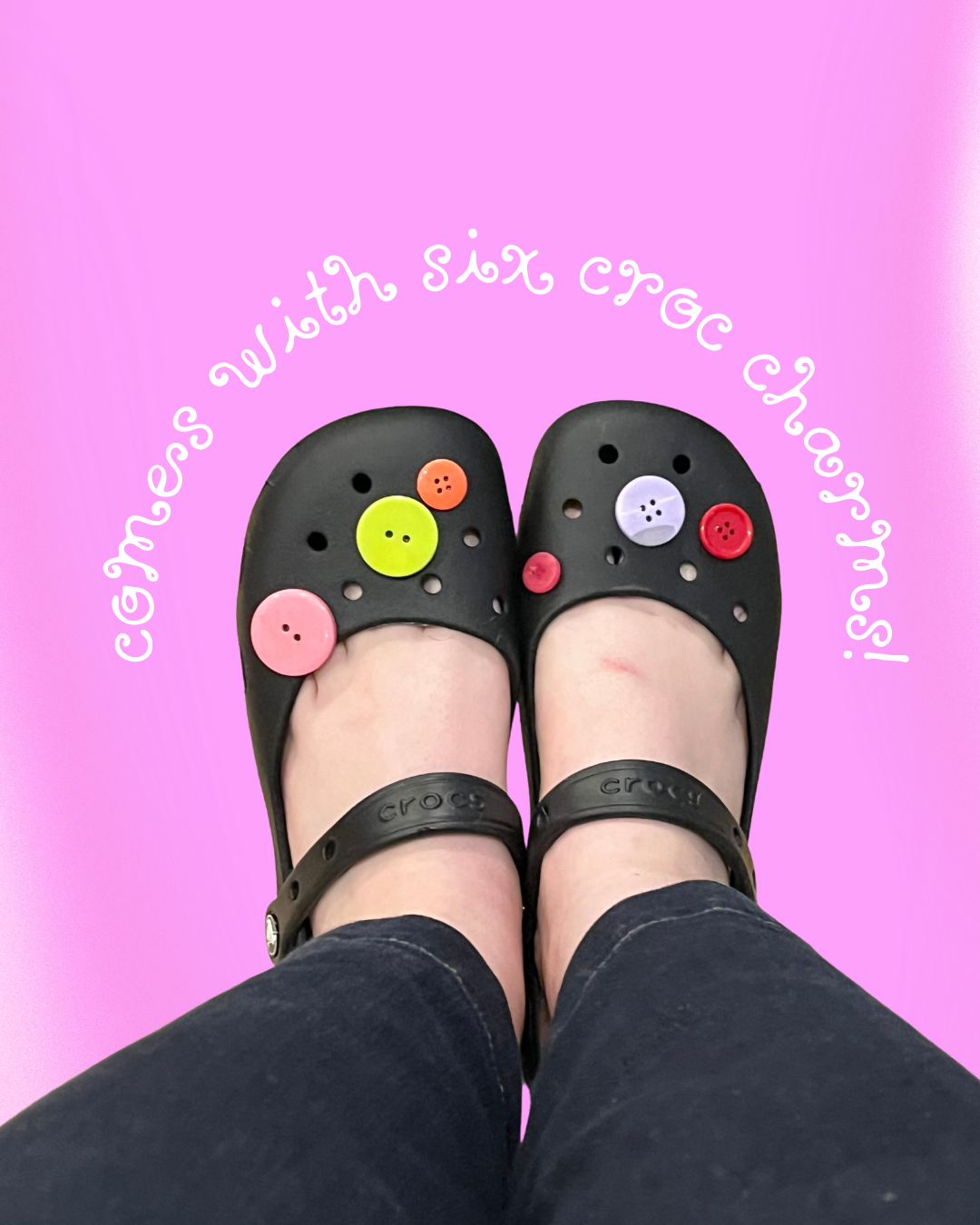 Upcycled Button Croc Charms: Shoe Jewelry Pack