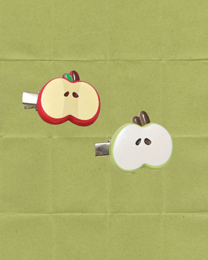 Apple Hair Clip Barrette Set