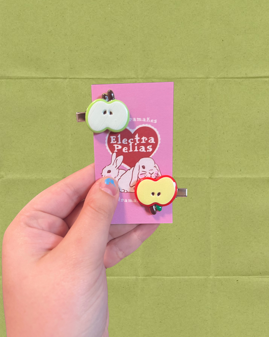 Apple Hair Clip Barrette Set