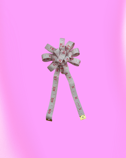 Tape Measure Rosette Bow: Upcycled Retro Vinyl Brooch