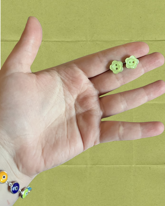 Mini Flower Pastel Button Earrings