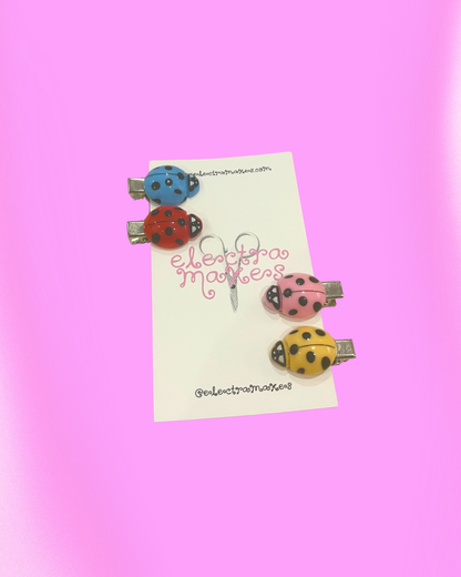 Rainbow Ladybug Barrette Hair Clip