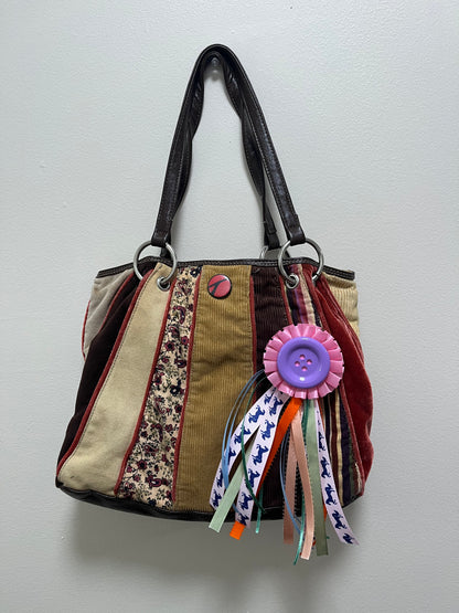 Handmade jumbo button rosette pin badge (one of a kind!)