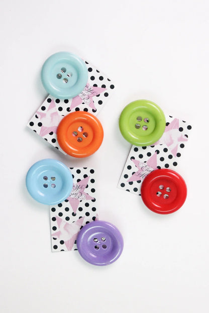 Giant Button Hair Clip Barrette Set