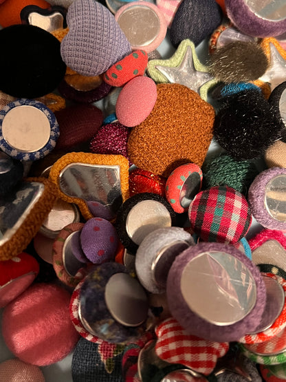 Vintage Mini Fabric Button Ring