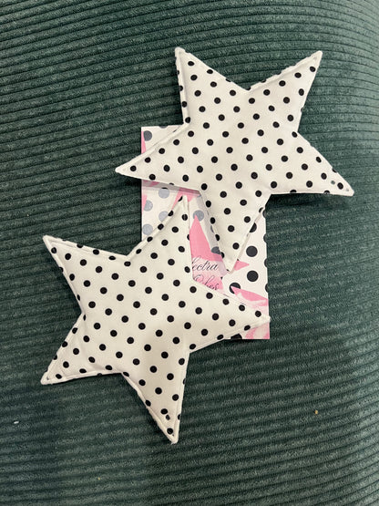 Giant White Polka Dot Star Hair Clip