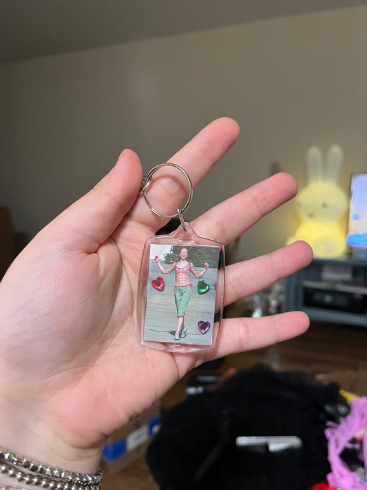 Bedazzled meme keychains