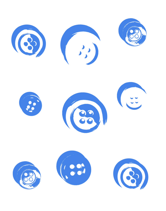 Blue Buttons Print