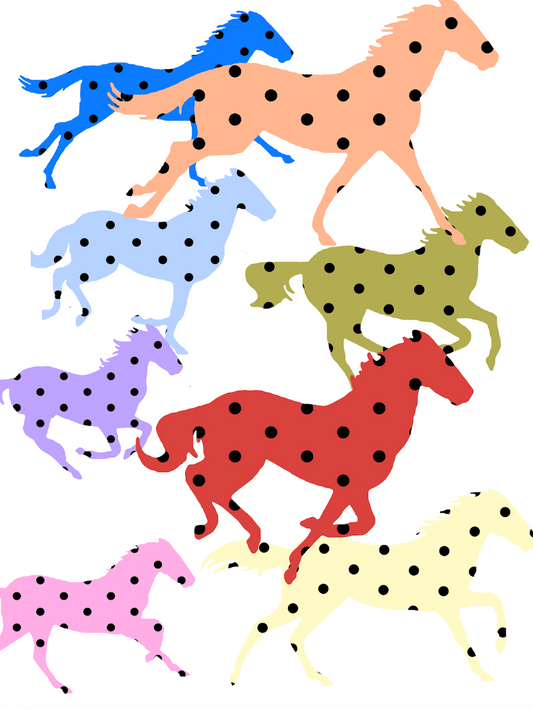 Wild Horses Print: Funky Art Illustration