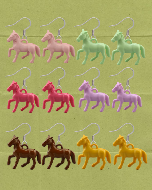 Toy horse trinket earrings