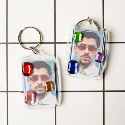 Bedazzled meme keychains (customizable!)