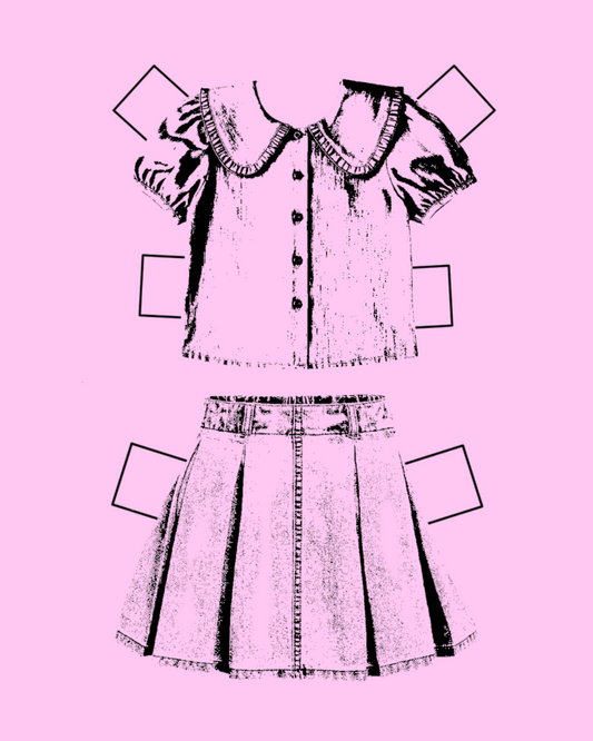 8.5 x 11 Paper Doll Clothing Print