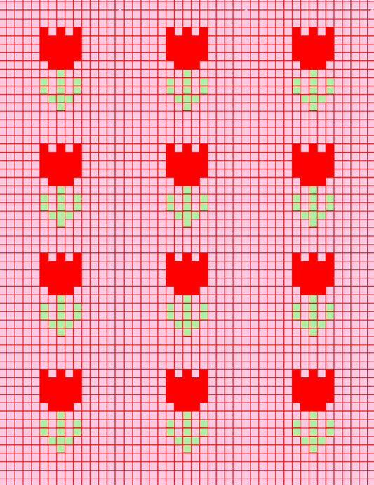 Pixel Tulip print